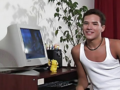Gabriel pulls his pole and fingers his hole for your pleasure college gay masturbation