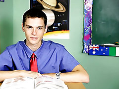 Adam Scott is a fun and frisky twink gay twink gags on huge cock at Teach Twinks