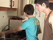 Twinks fucking at a kitchen very well first time man on man sex at Julian 18
